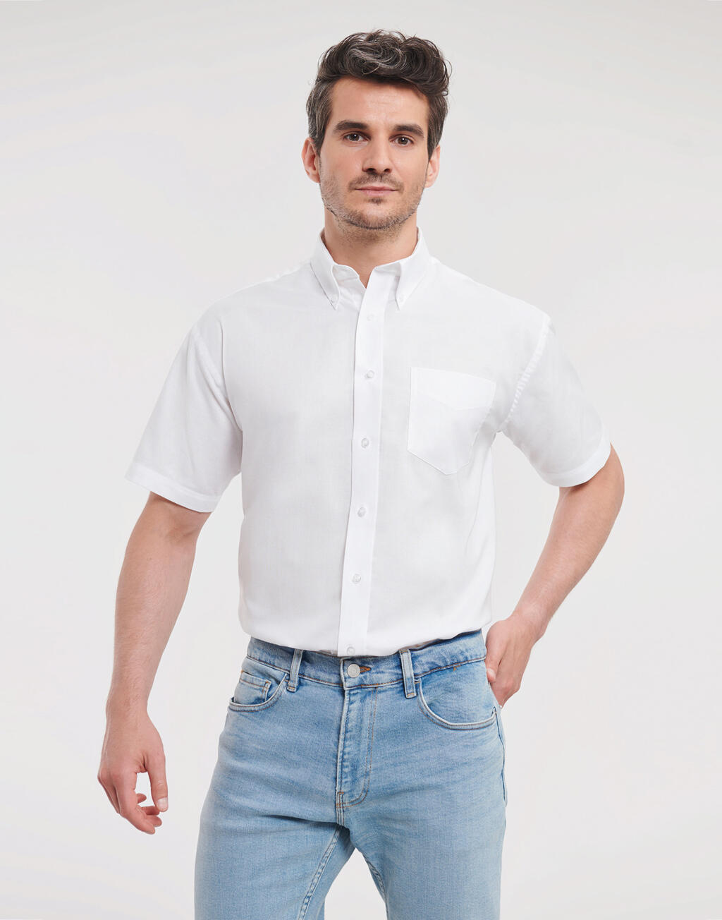 Camisa Oxford manga corta hombre