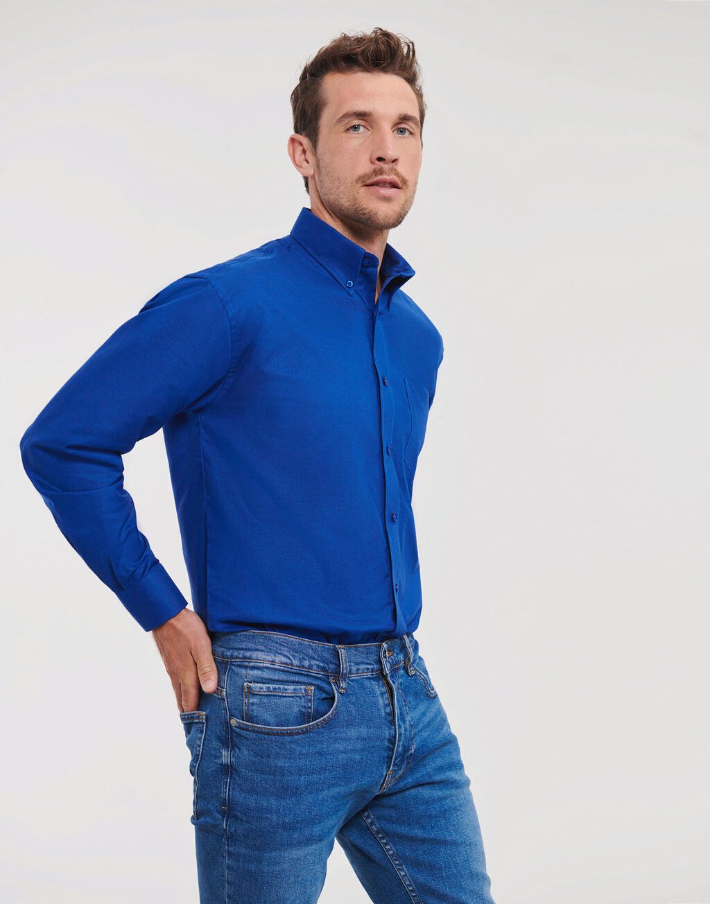  Russell Europe Camisa Oxford manga larga hombreotro