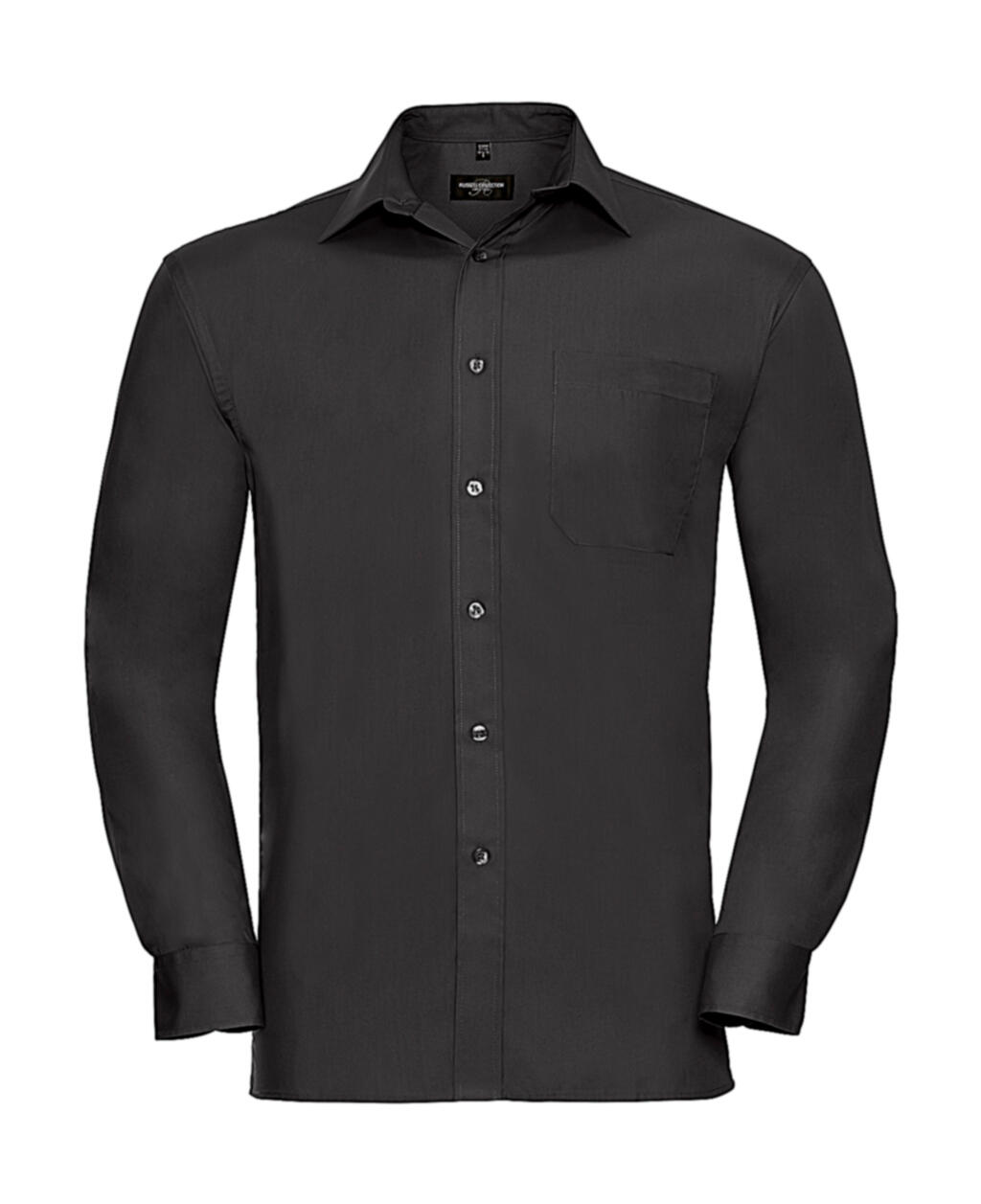 Camisa popelin manga larga hombre Black