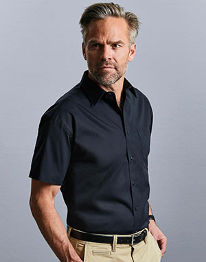 Russell Europe Camisa popelin manga corta hombre