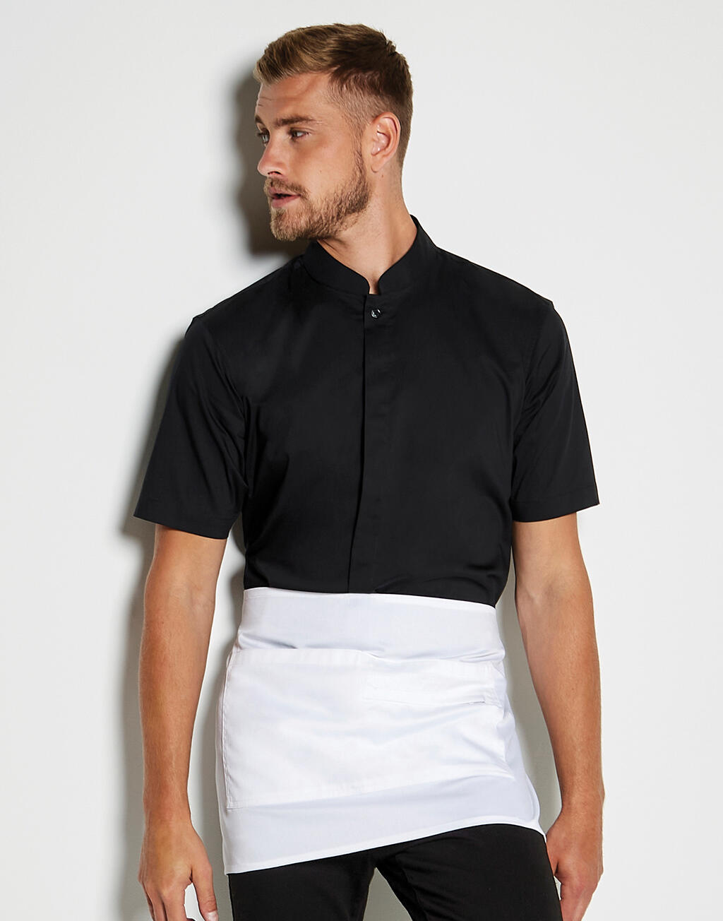 Camisa cuello mandarín entalllada hombre 