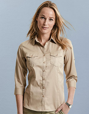 Russell Europe Camisa manga 3/4 mujer
