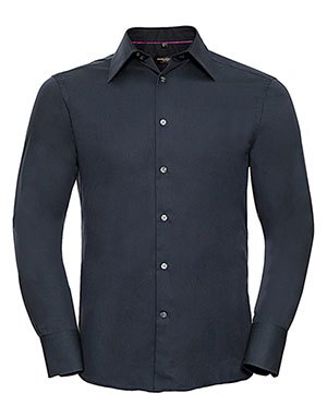 Russell Europe Camisa entallada Tencel manga larga hombre