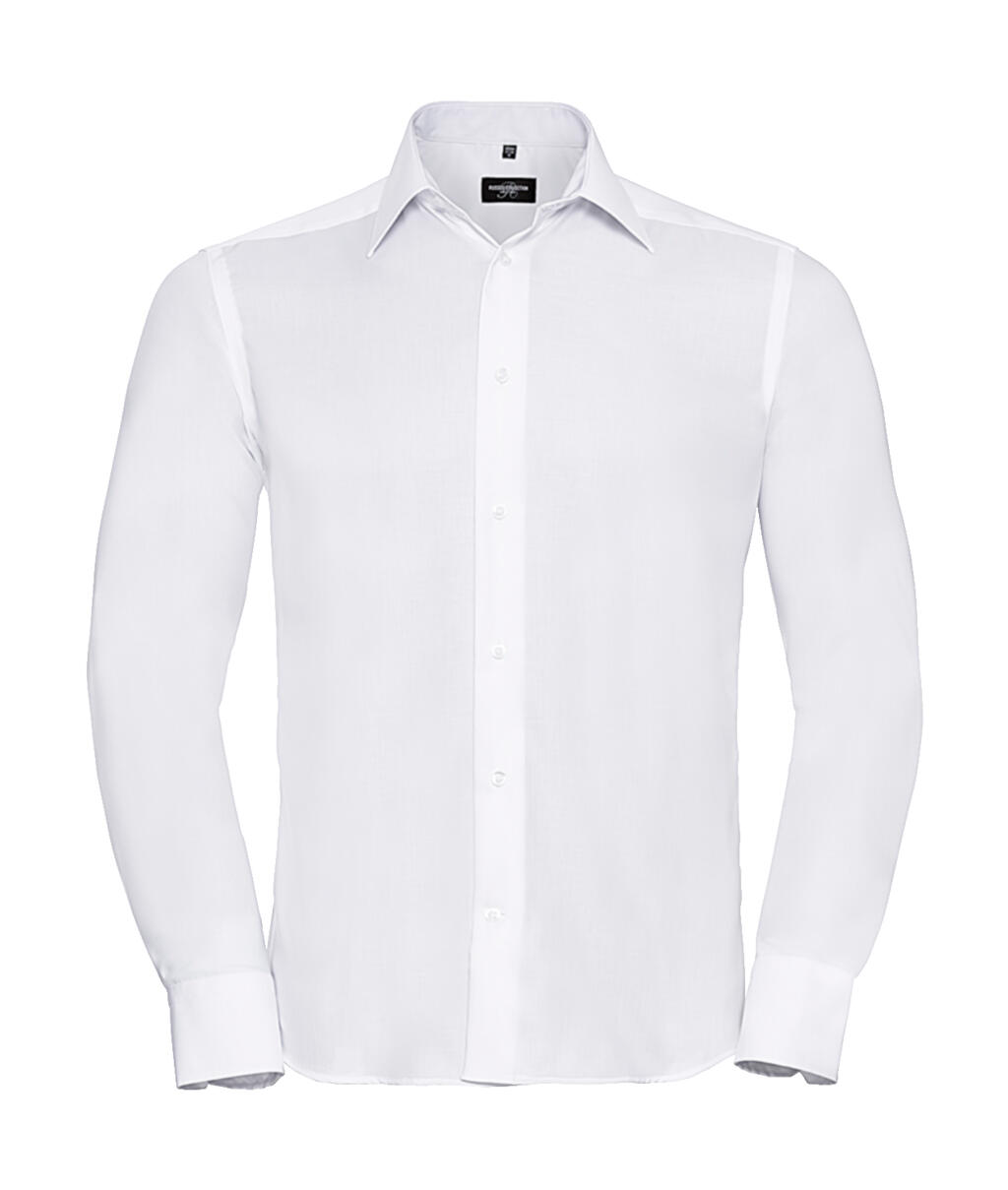 Camisa entallada Ultimate manga larga hombre White