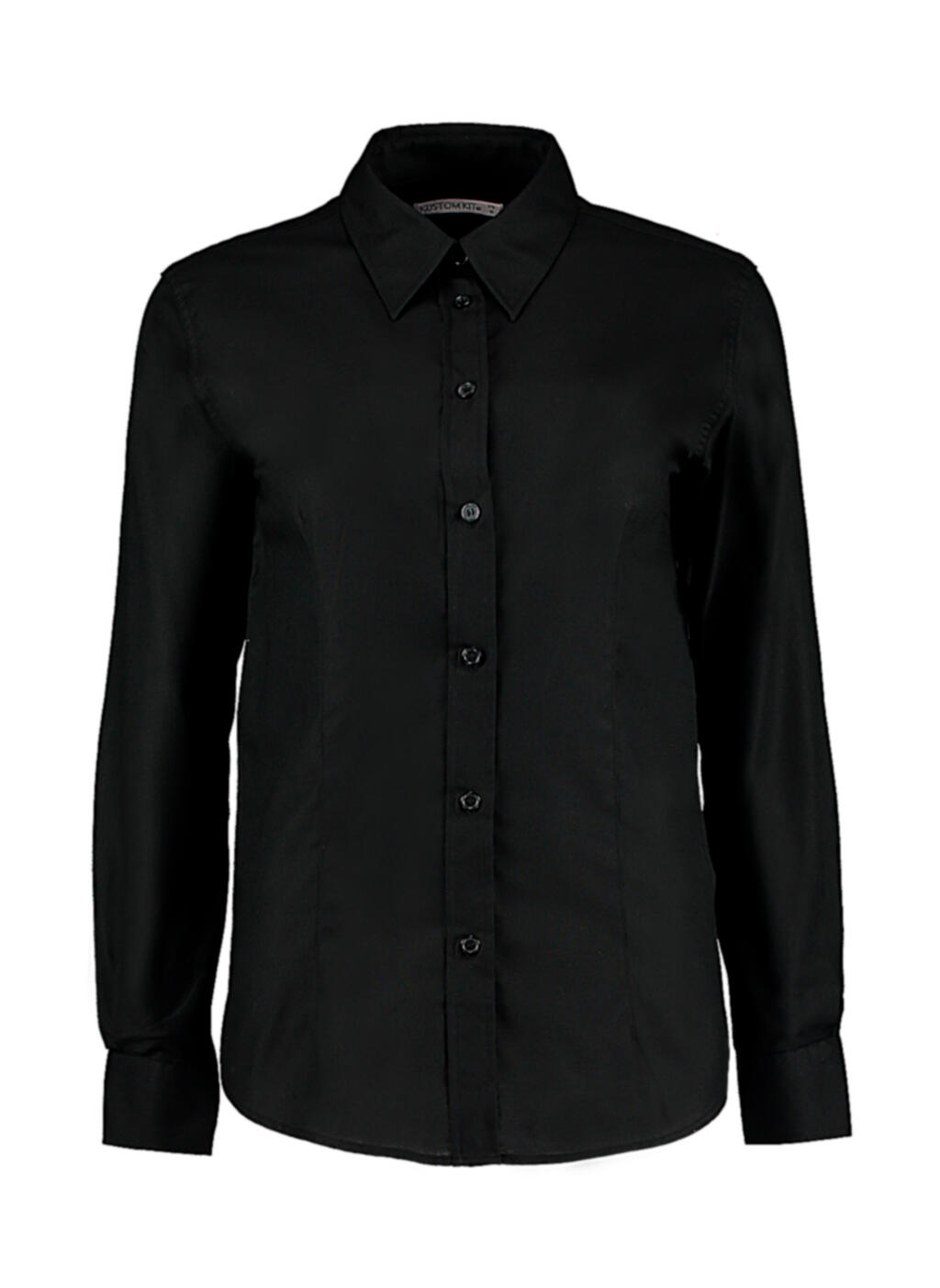 Camisa Oxford Workwear manga larga mujer entallada Black