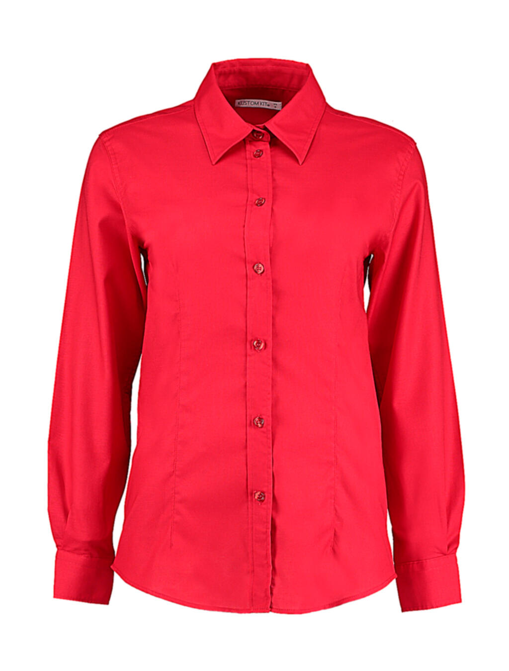 Camisa Oxford Workwear manga larga mujer entallada Red