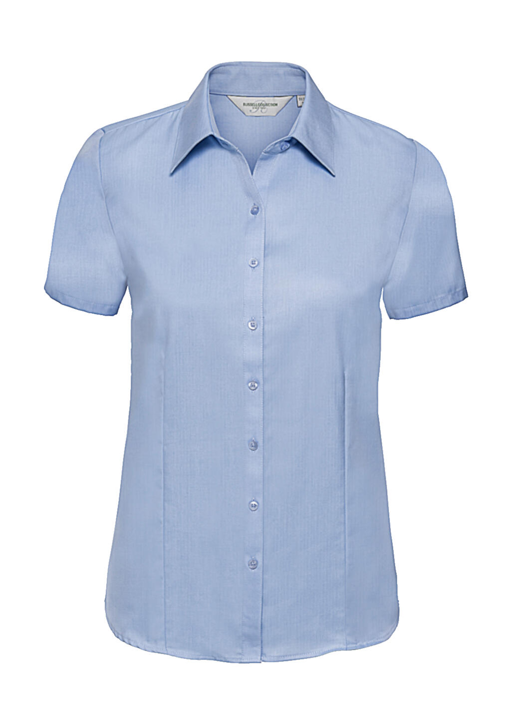 Camisa en espiguilla manga corta mujer Light Blue
