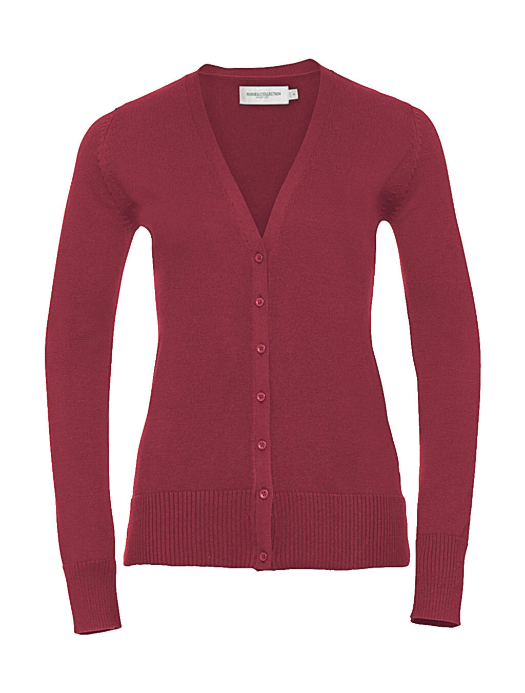 Chaqueta de punto cuello V mujer Cranberry Marl