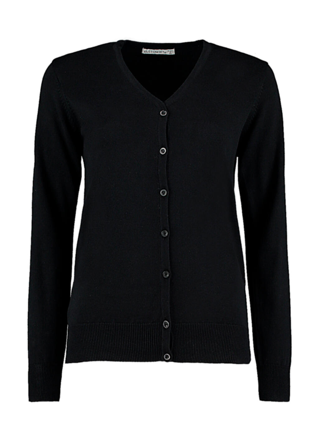 Chaqueta de punto cuello V mujer Classic Fit Black
