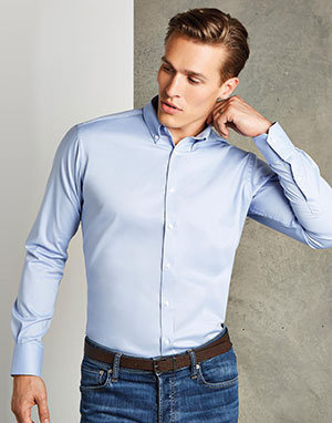 Kustom Kit Camisa manga larga Stretch Oxford
