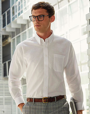Fruit of the Loom Camisa manga larga. Oxford manga larga