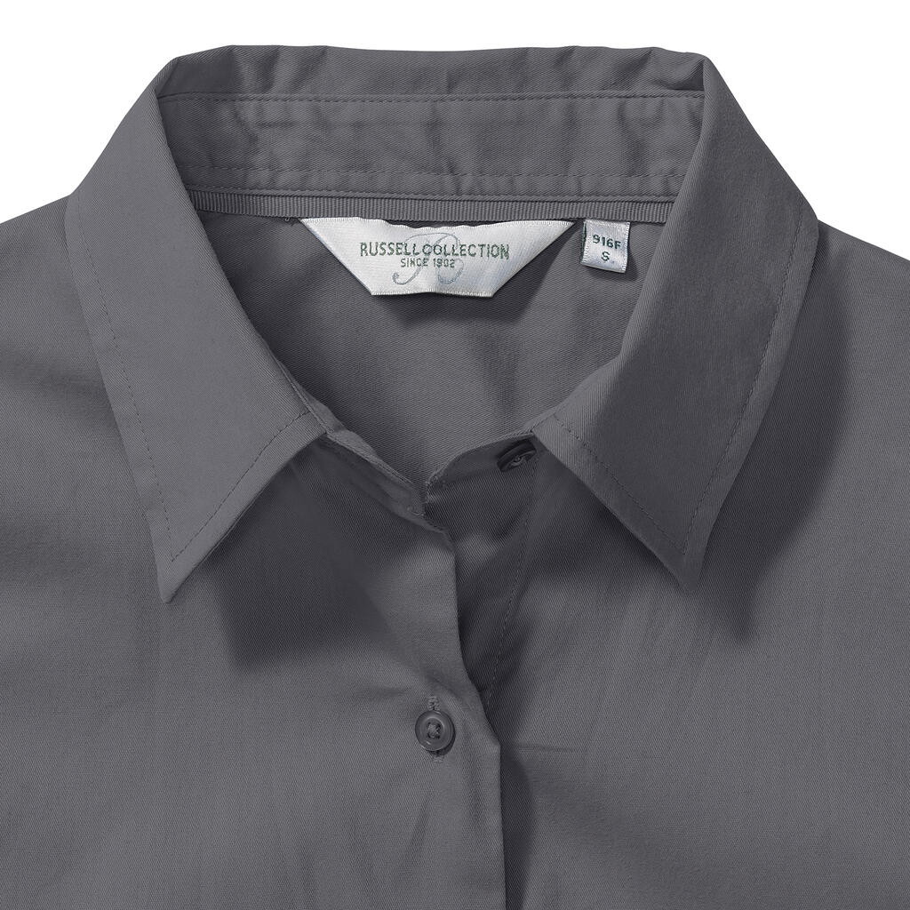 Camisa clásica sarga manga larga mujer