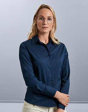 Russell Europe Camisa clásica sarga manga larga mujer
