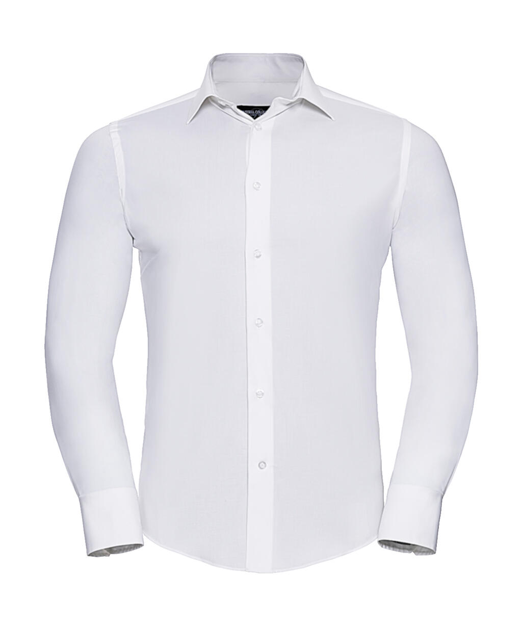 Camisa entallada manga larga hombre White