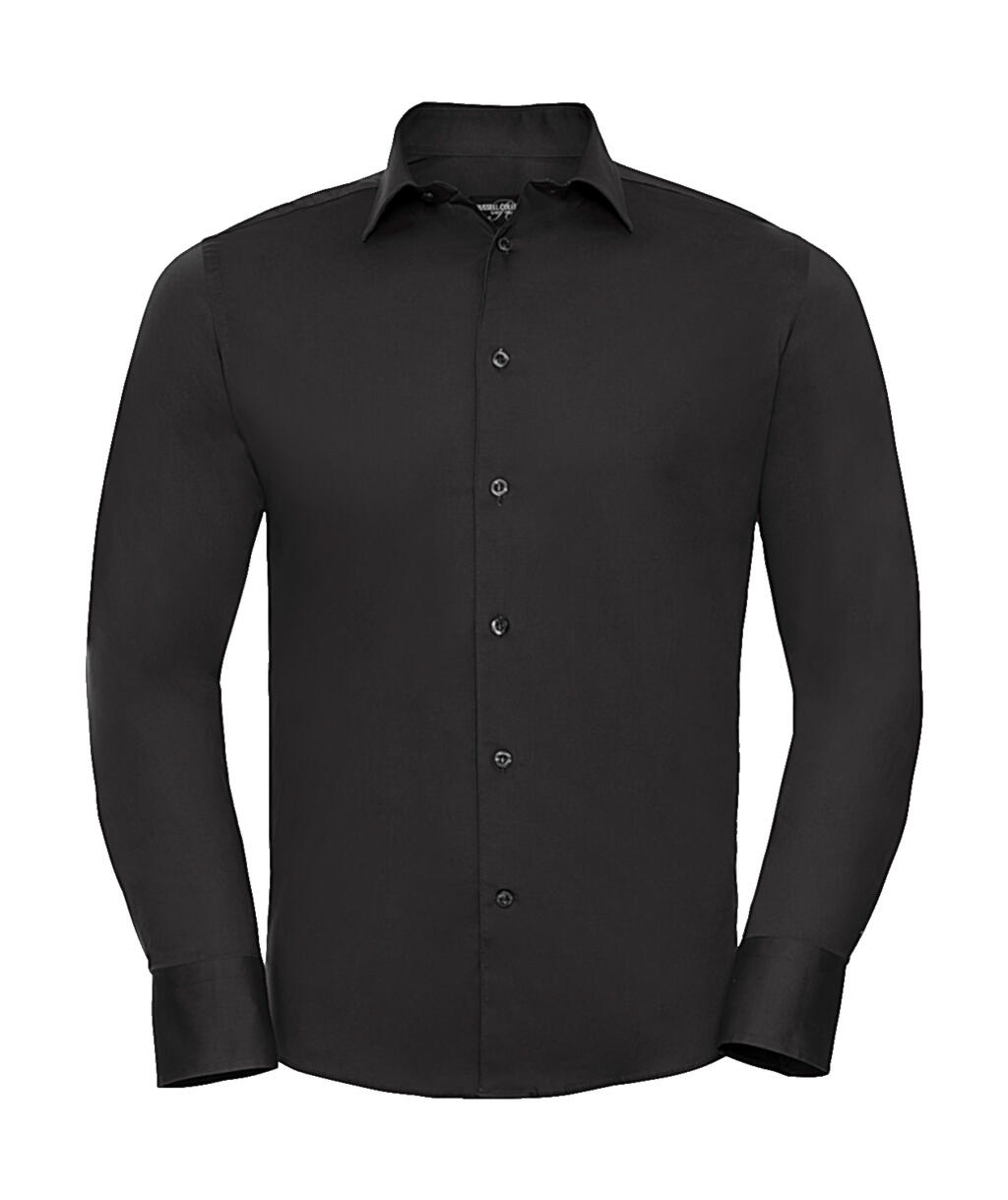 Camisa entallada manga larga hombre Black