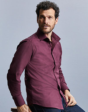 Russell Europe Camisa entallada manga larga hombre