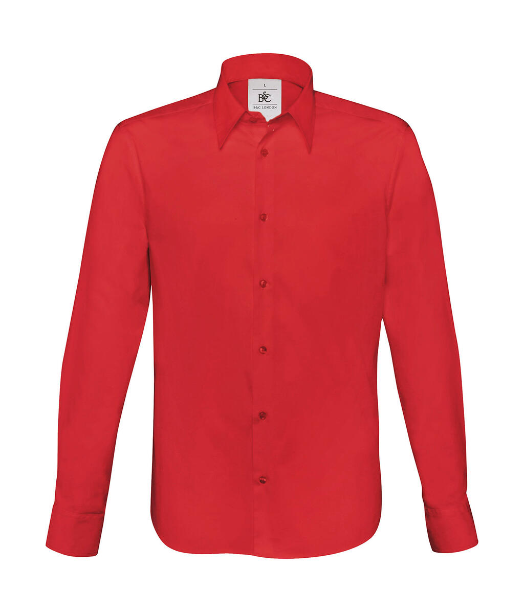 Camisa London Stretch Shirt LS Deep Red