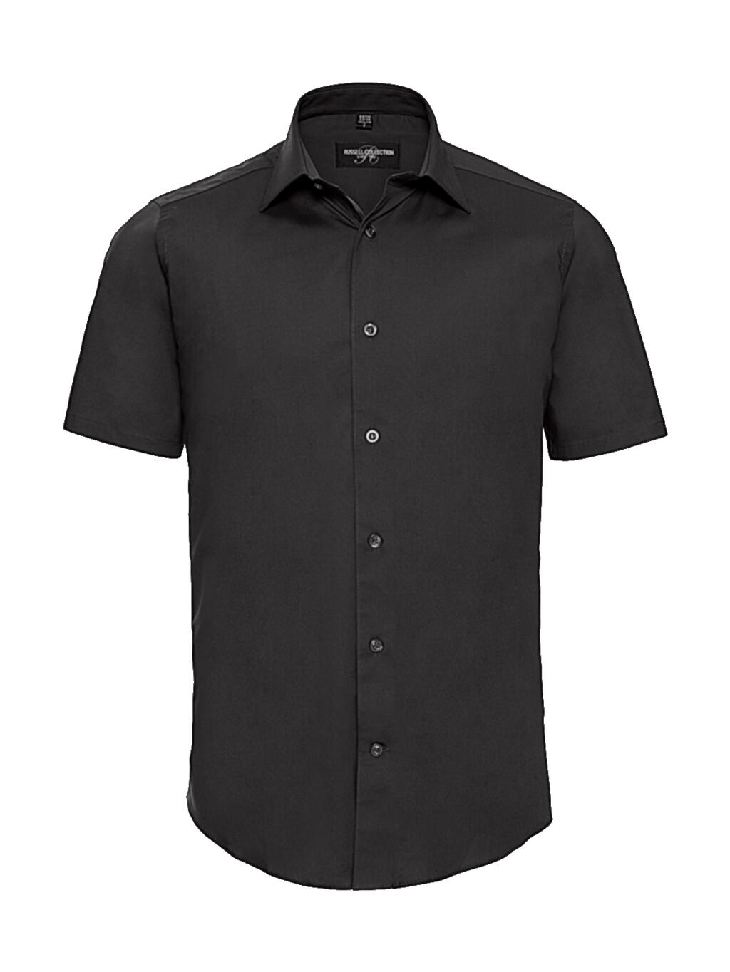 Camisa entallada manga corta Black