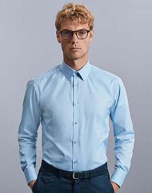 Russell Europe Camisa en espiguilla manga larga hombre