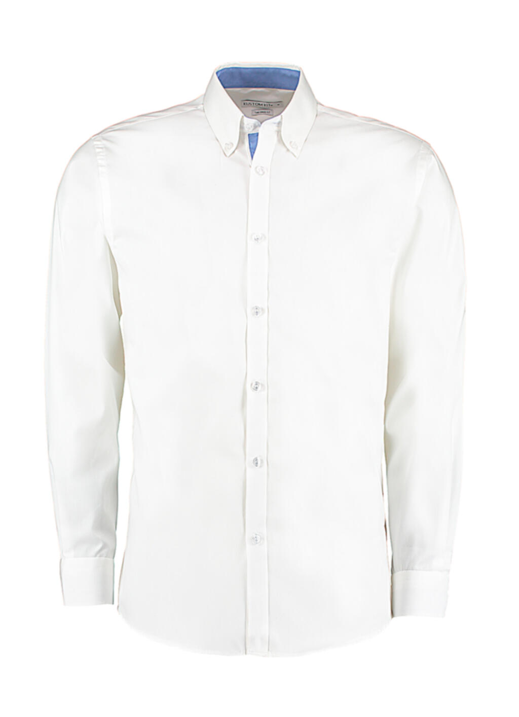 Camisa Manga Larga Oxford en Contraste White/Mid Blue