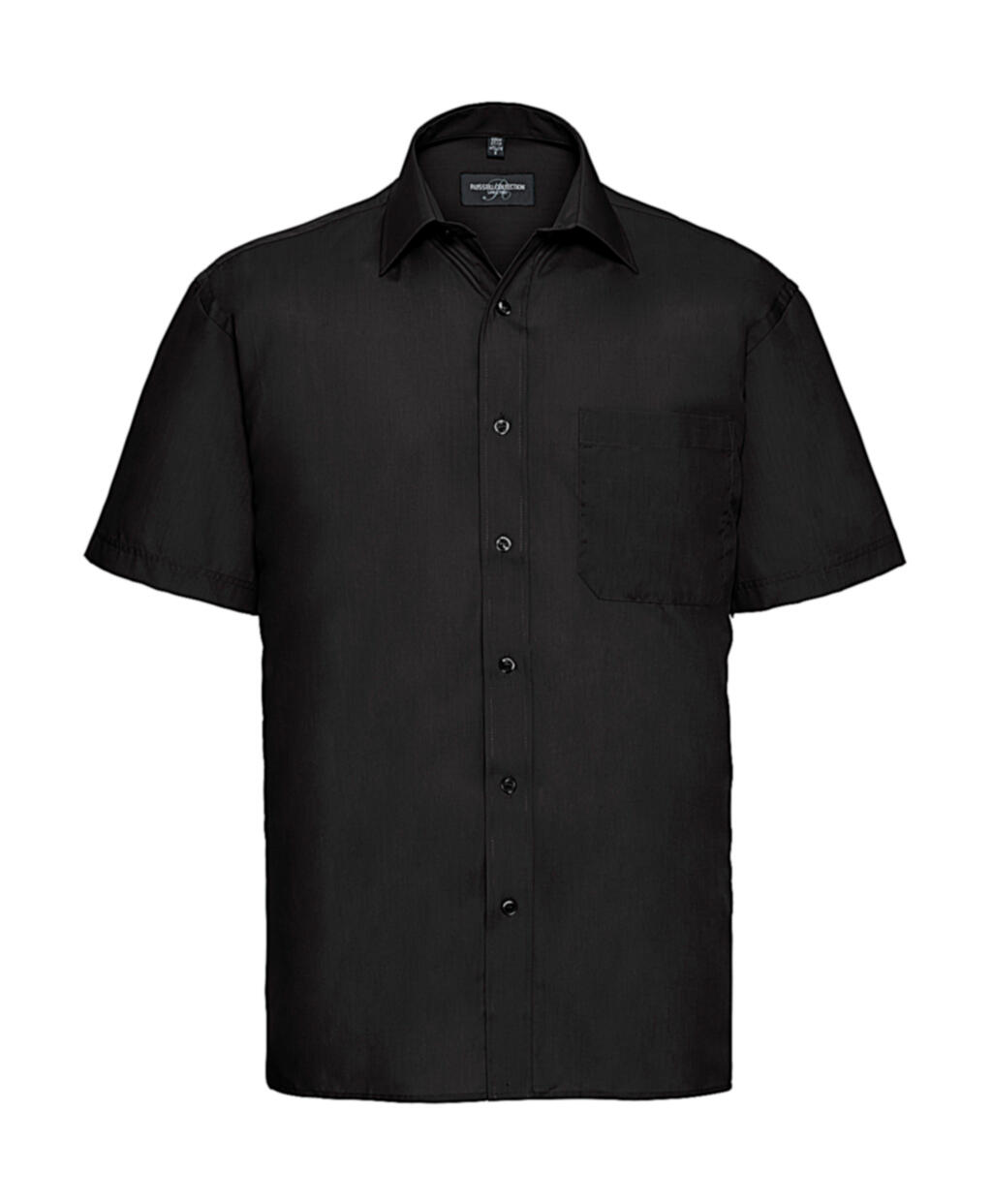 Camisa popelin manga corta con bolsillo Black
