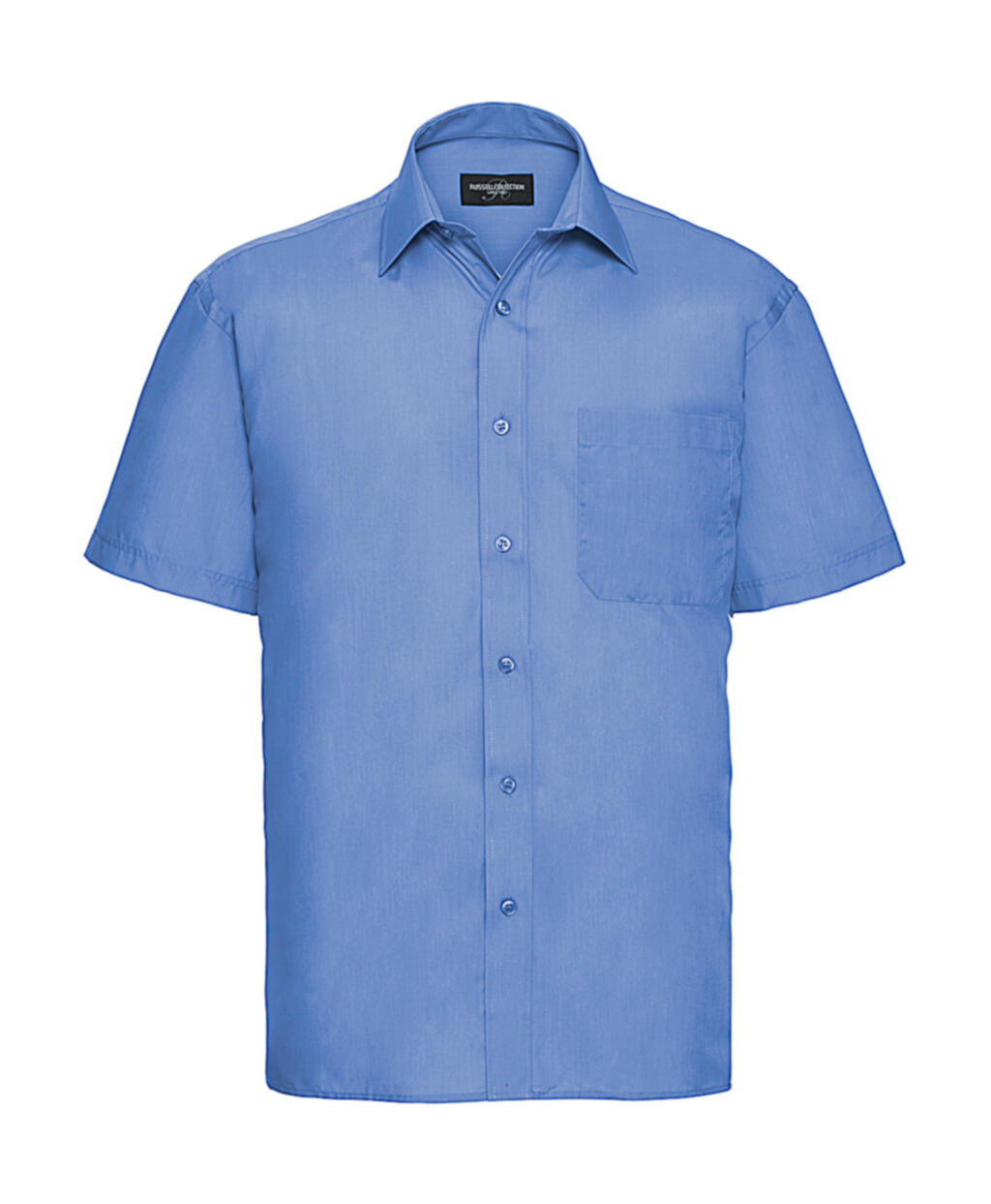 Camisa popelin manga corta con bolsillo Corporate Blue