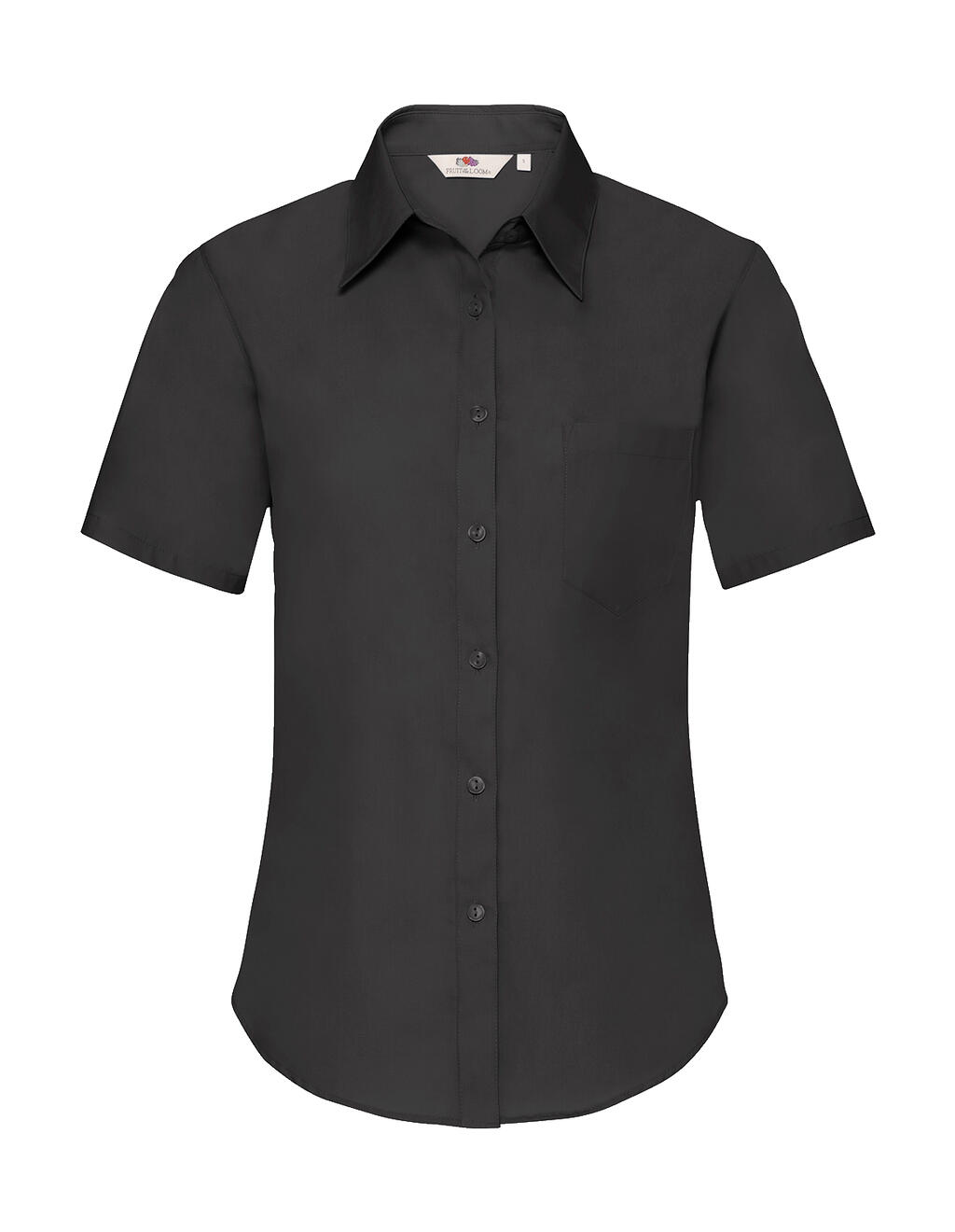 Camisa Popelin manga corta mujer Black
