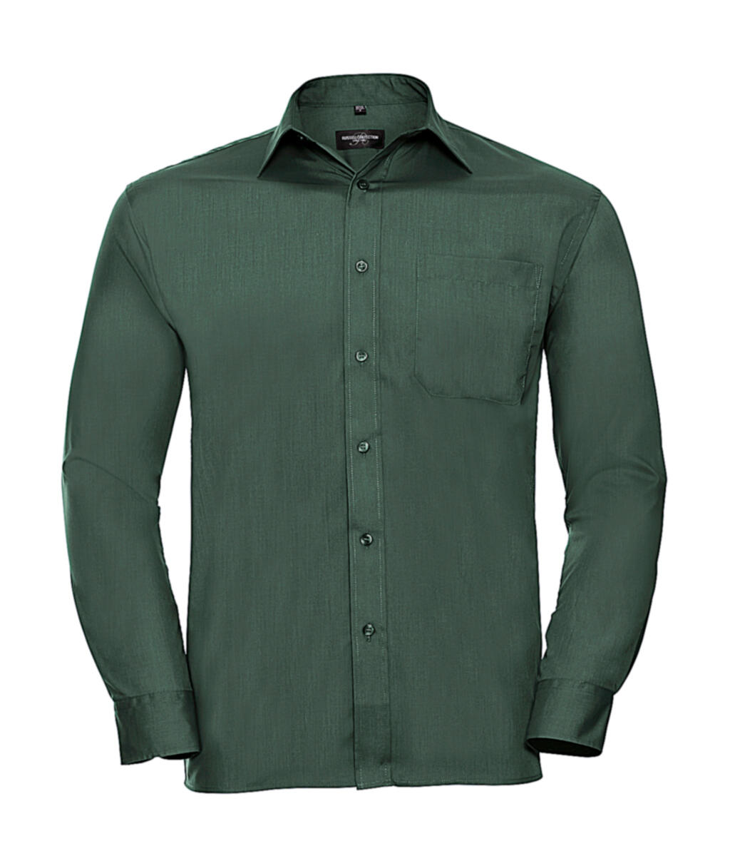 Camisa popelin manga larga Bottle Green