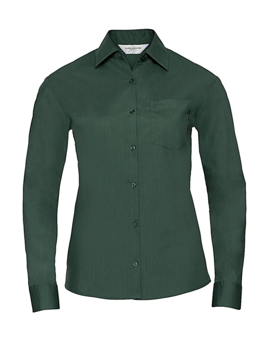 Camisa popelin manga larga Bottle Green