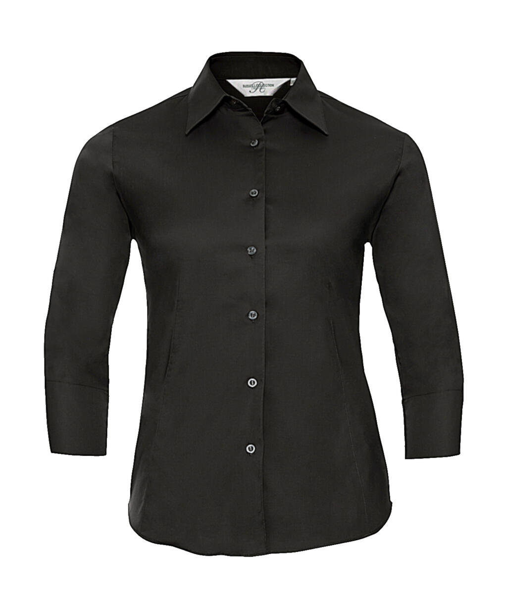 Camisa ajustada manga 3/4 Black