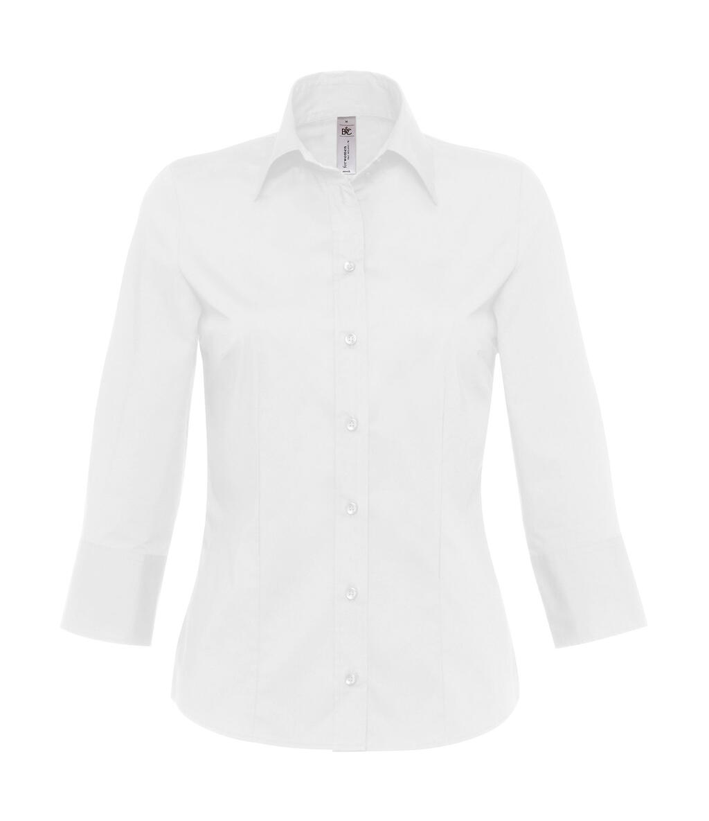 Camisa Milano/women Popelin Shirt 3/4 sleeves White