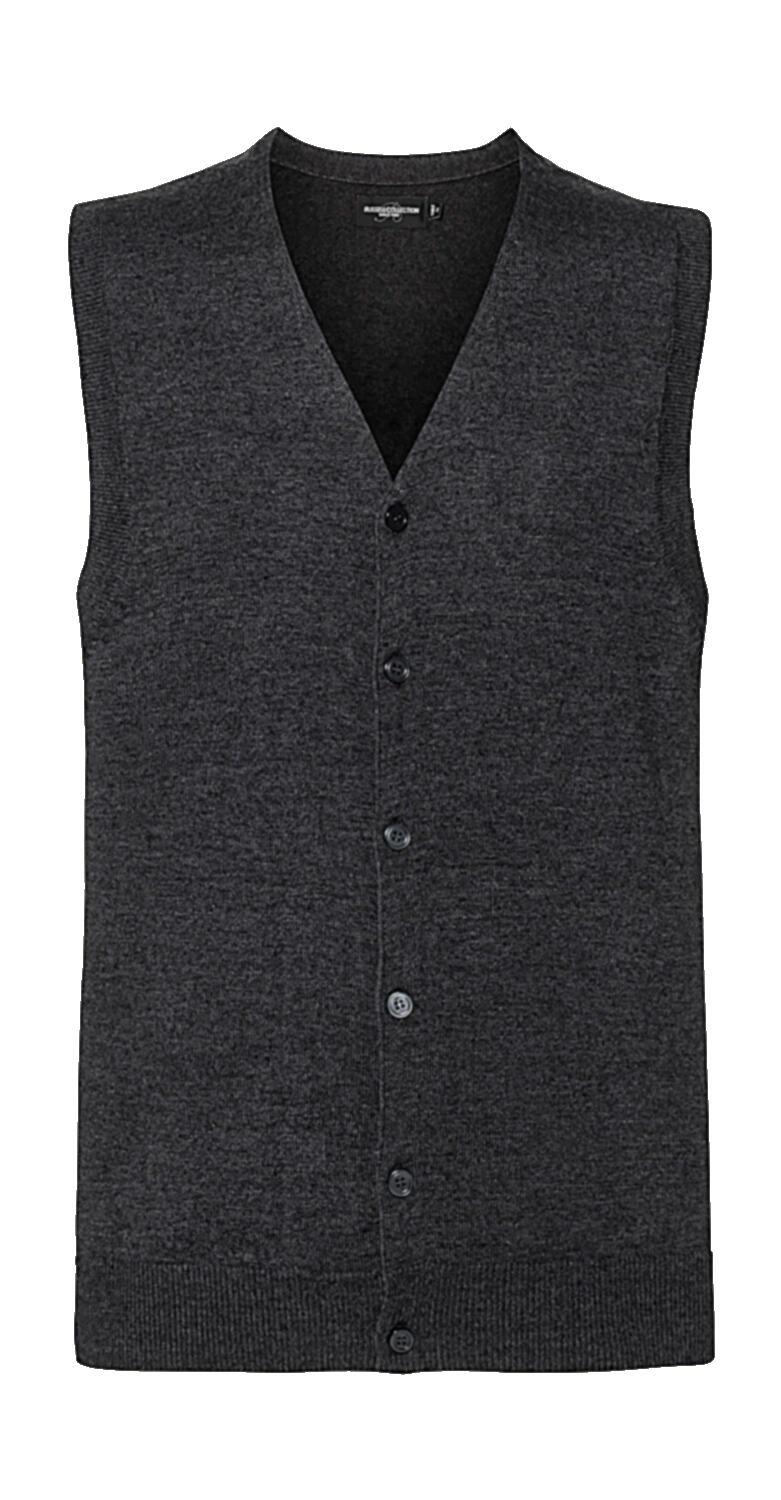 Cárdigan sin mangas hombre cuello V Charcoal Marl