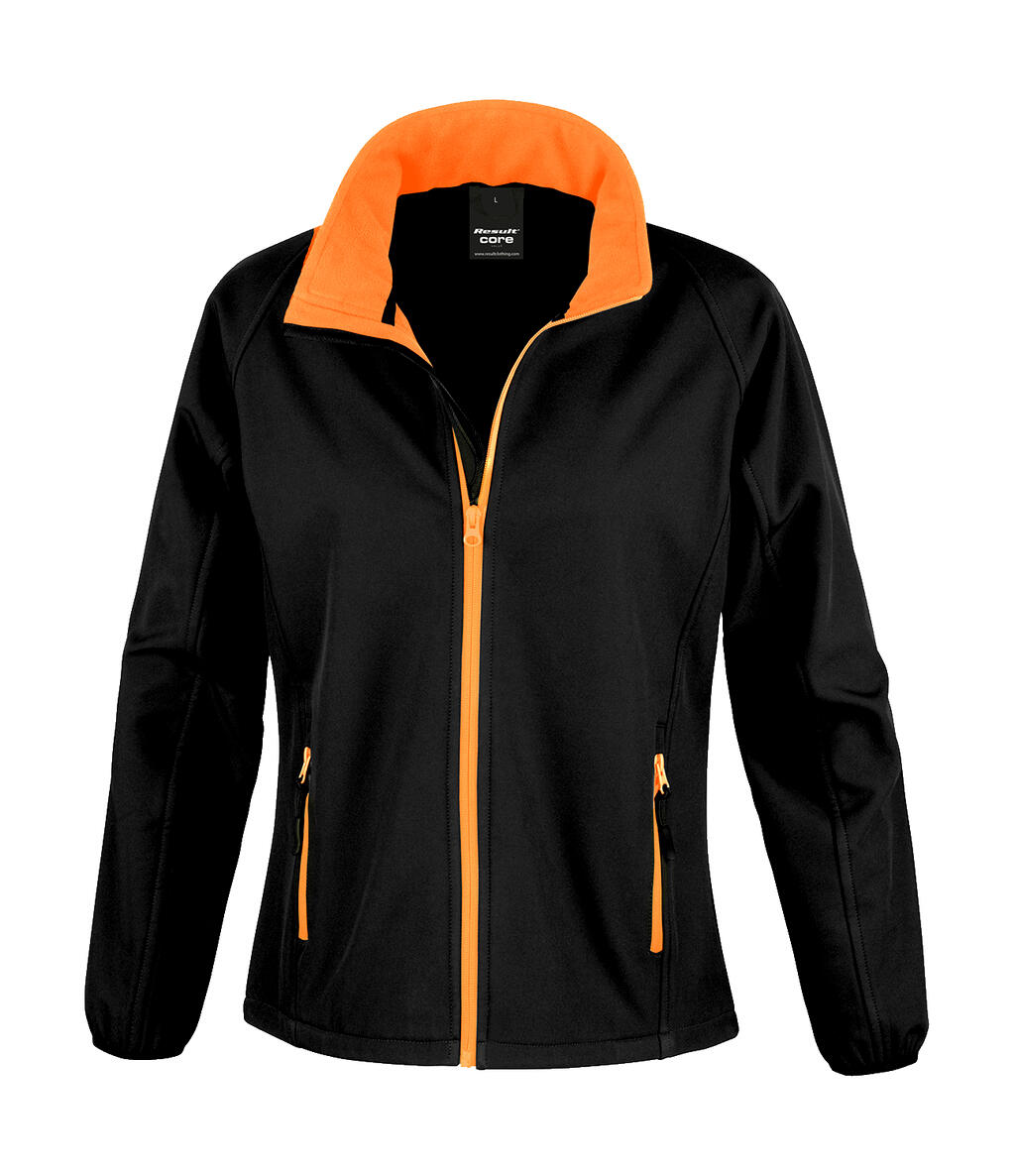 Chaqueta Softshell Printable mujer Black/Orange