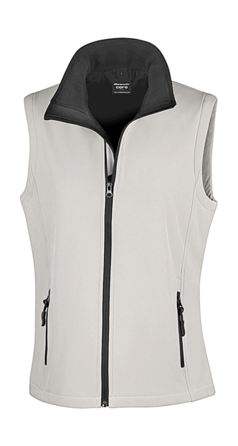 Chaleco Softshell Printable mujer White/Black