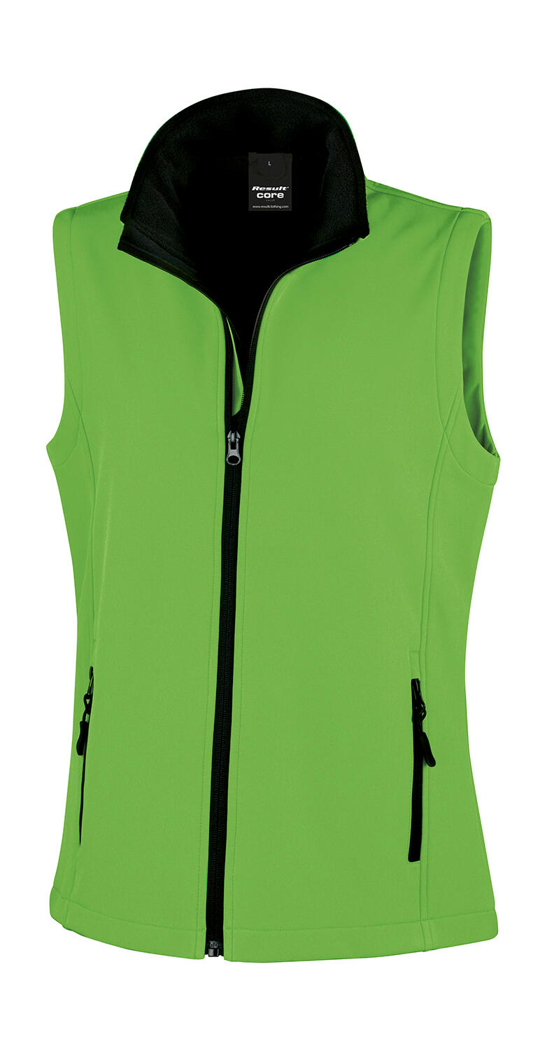 Chaleco Softshell Printable mujer Vivid Green/Black
