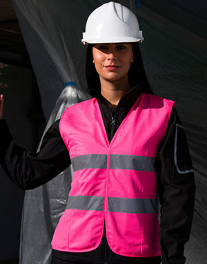 A-SAFETY - Chalecos de seguridad rosa para mujer, chaleco de seguridad de  trabajo con bandas reflectantes, talla XXL