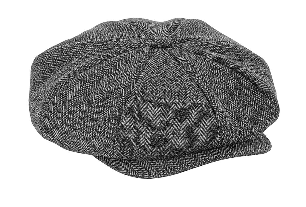Boina tradicional Bakerboy Charcoal Herringbone