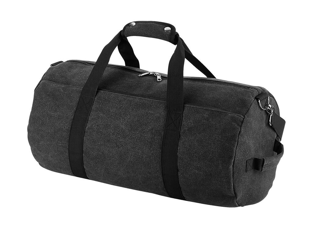 Bolsa algodón Vintage Barrel Vintage Black
