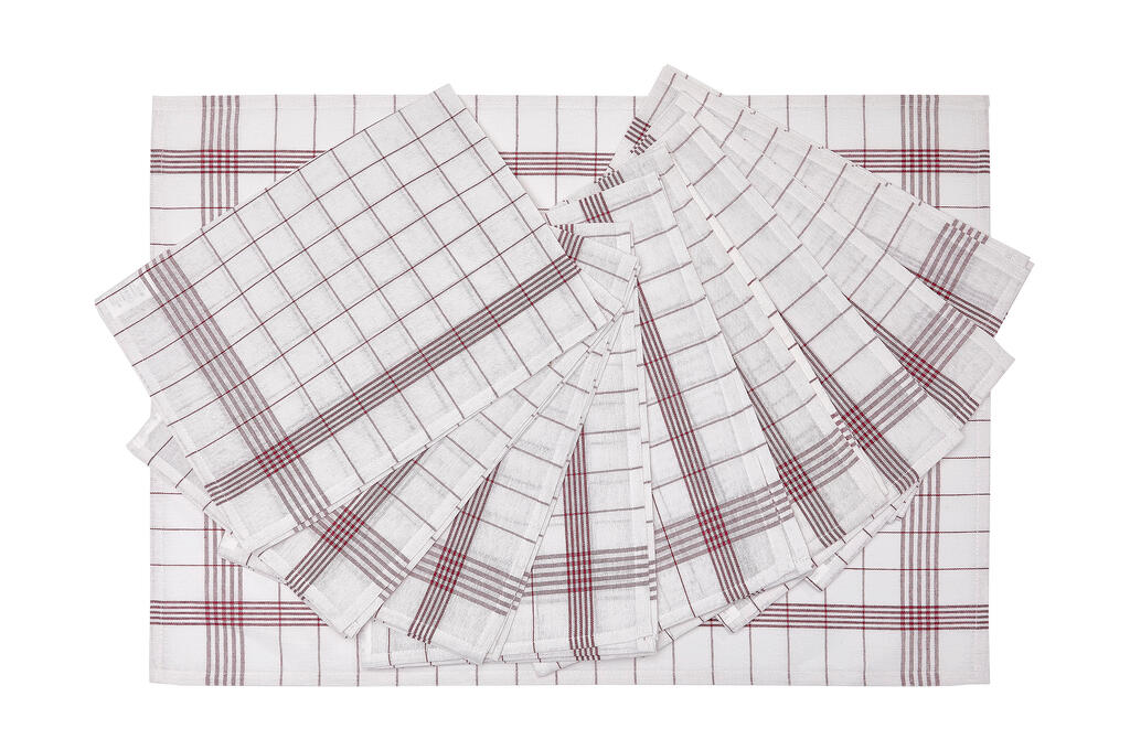 Paño de cocina MILAN (pack de 10) White/Red