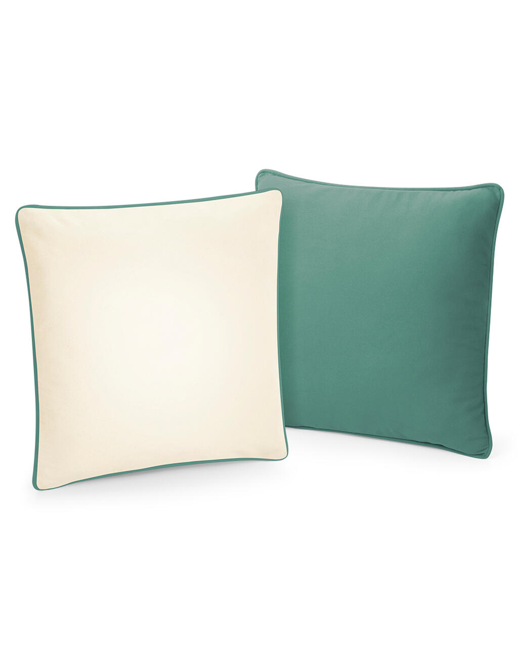 Funda de cojín con ribete de algodón Fairtrade Natural/Sage Green