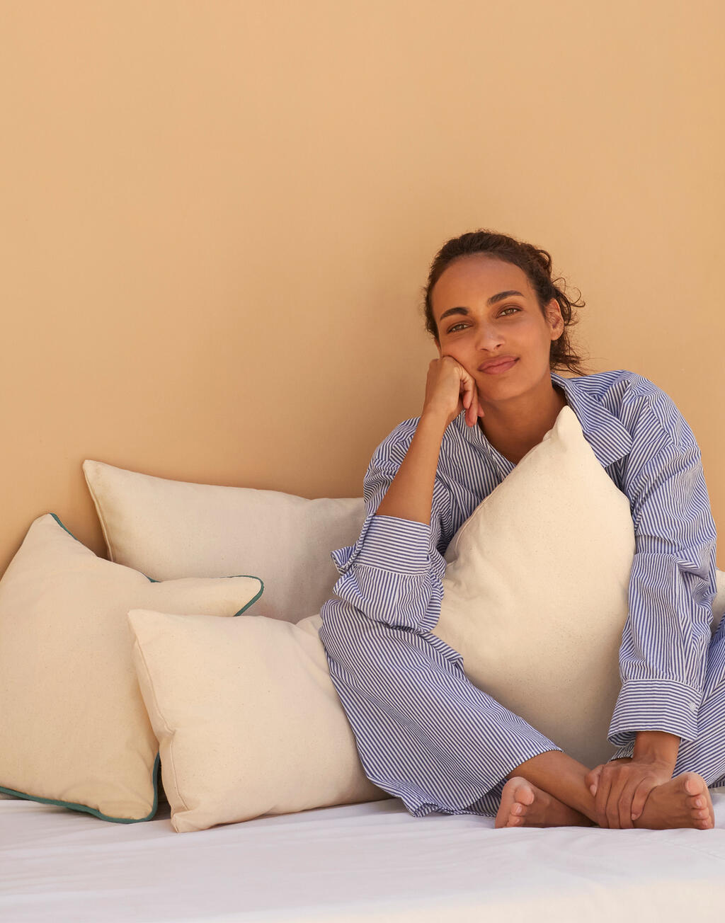  Westford Mill Funda de cojín con ribete de algodón Fairtradeotro