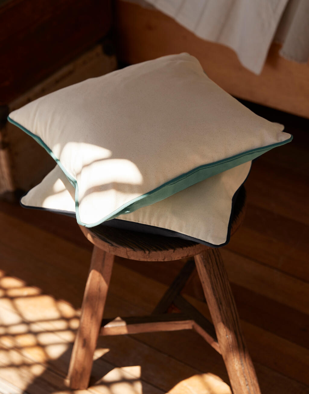  Westford Mill Funda de cojín con ribete de algodón Fairtradeotro