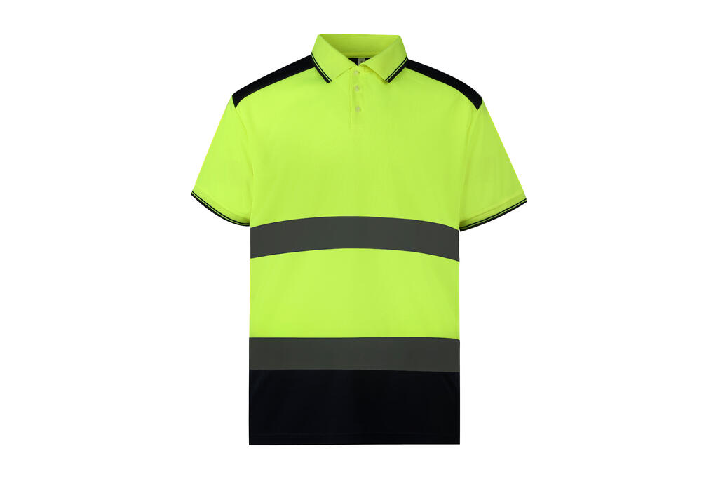 Polo Fluo 2 tonos Fluo Yellow/Navy