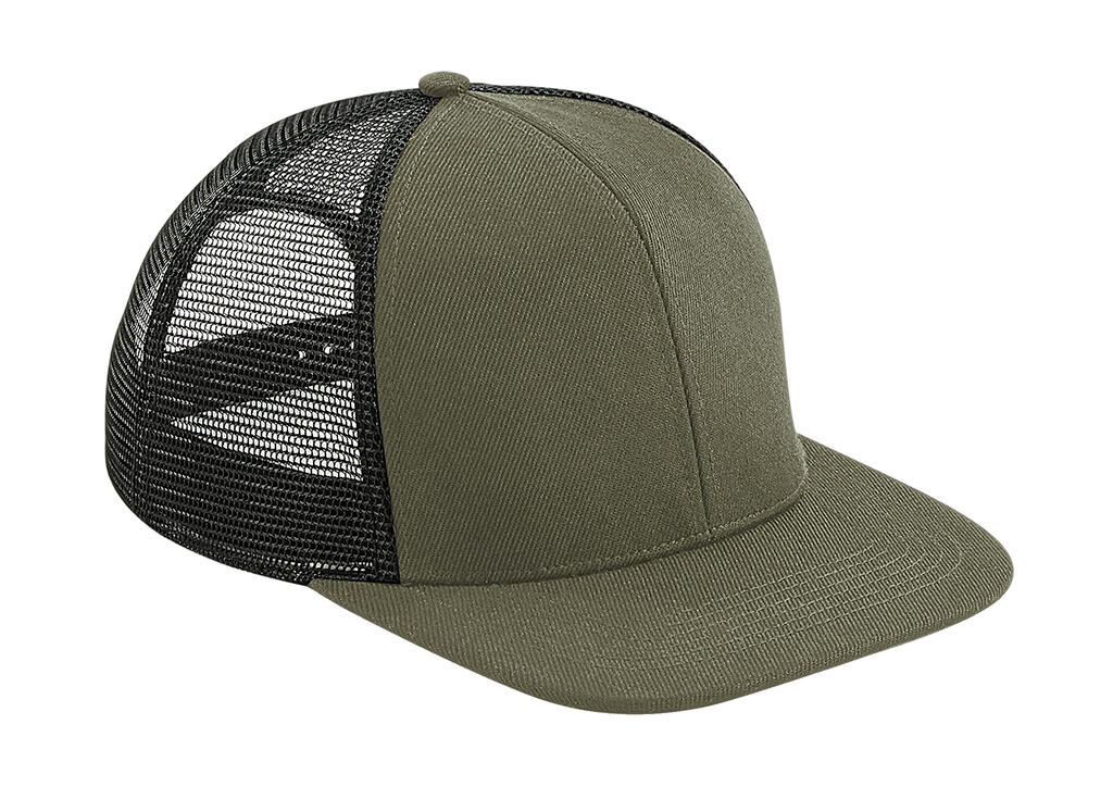 Gorra Original Flat Peak Trucker 6 paneles Olive Green/Black