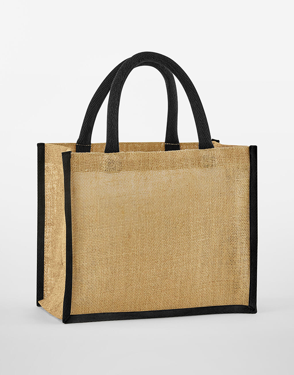 Bolsa tote Midi de yute almidonado natural Natural/Black