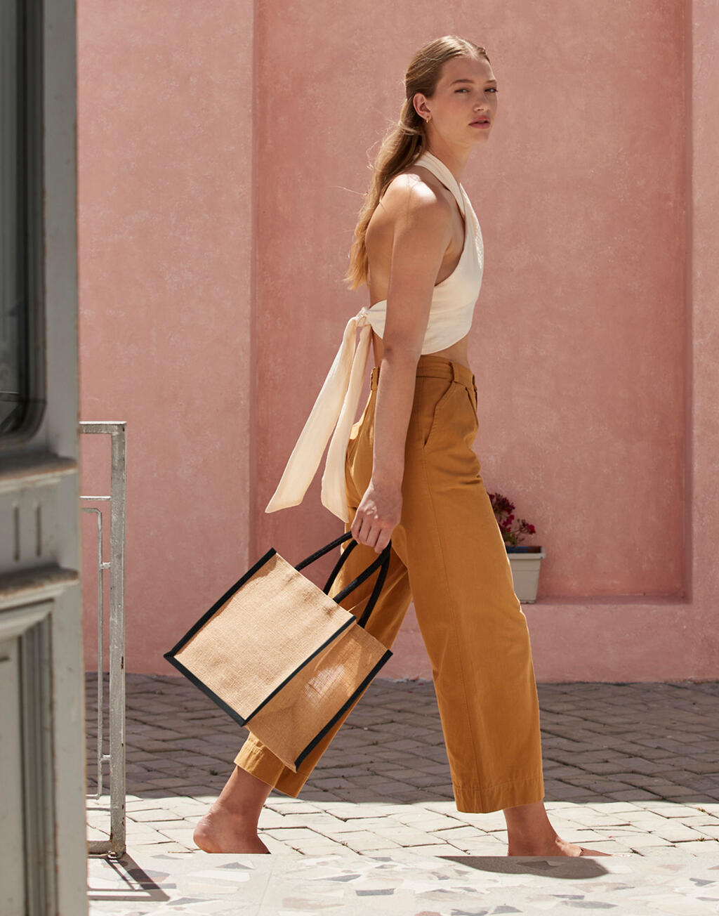  Westford Mill Bolsa tote Midi de yute almidonado naturalotro