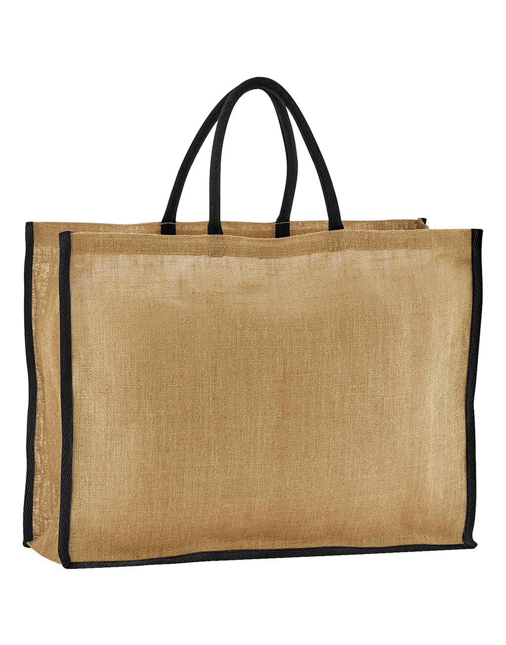 Bolsa shopper de yute natural almidonado Market Natural/Black