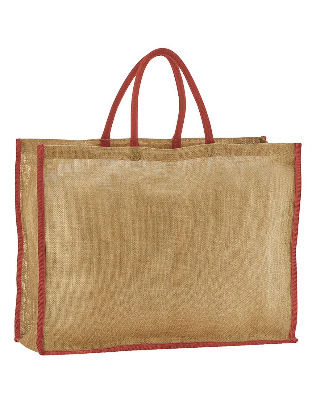Bolsa shopper de yute natural almidonado Market Natural/Orange Rust