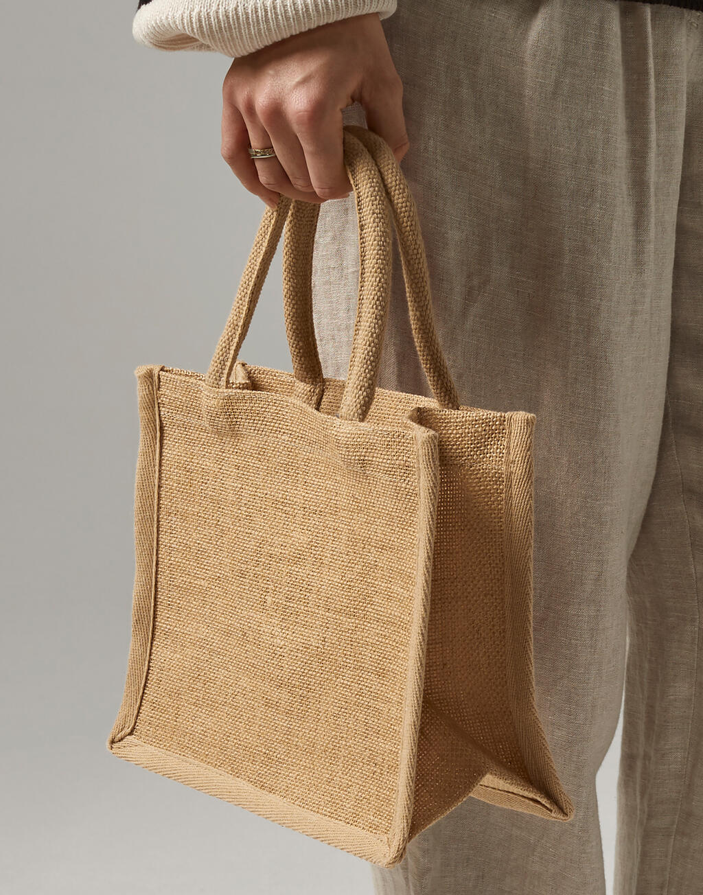  Westford Mill Mini Bolsa de regalo de yute natural almidonadootro