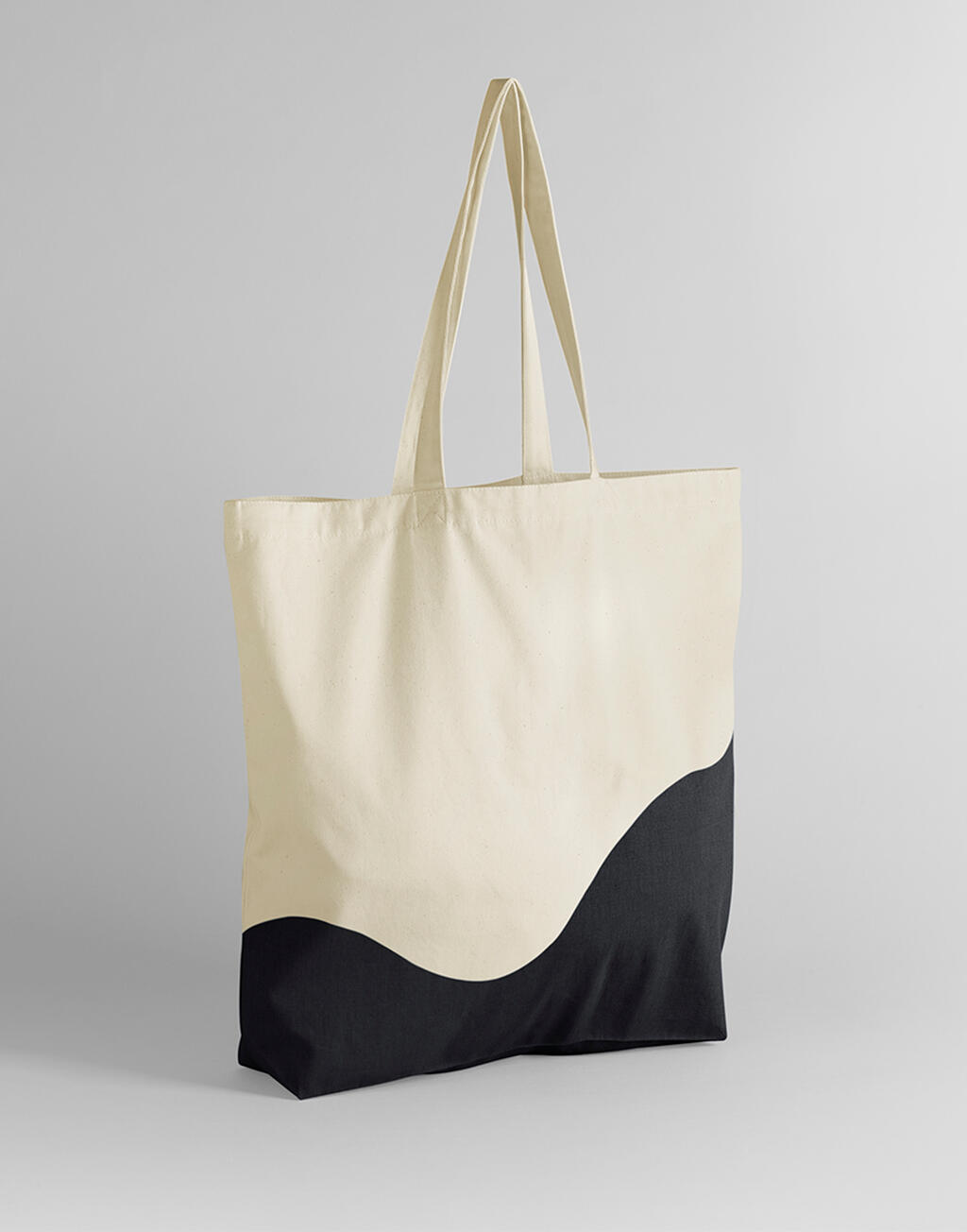 Tote de Algodón Orgánico Wave Print Maxi  Natural/Black